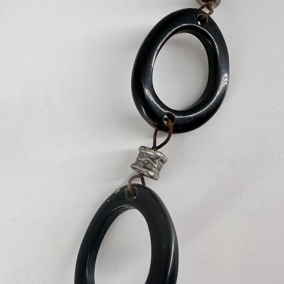 Coldwater Creek Multi-Strand Beaded Belt 47" Black Yellow Green Silver - Picture 11 of 11